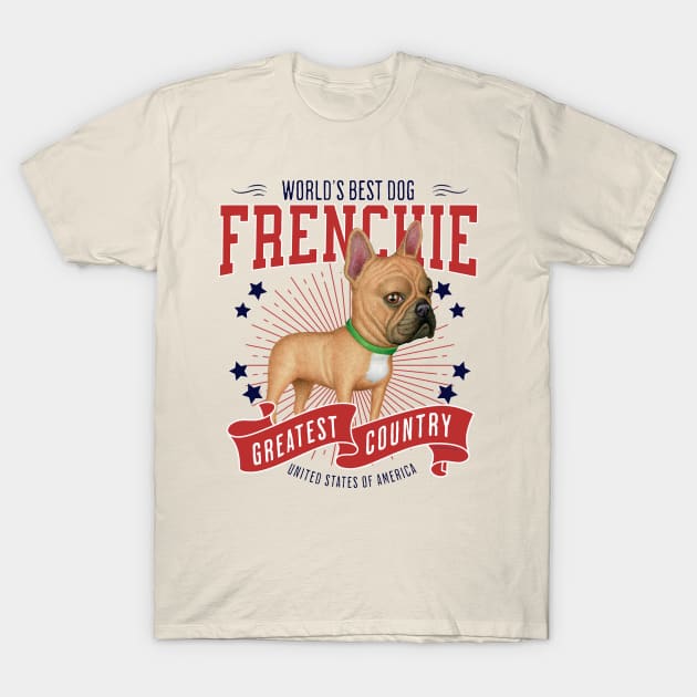 French Bulldog USA T-Shirt by Danny Gordon Art